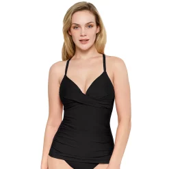 Women's Freshwater Twist-Front Tankini Top -Free the Roses shop 5174056 Black