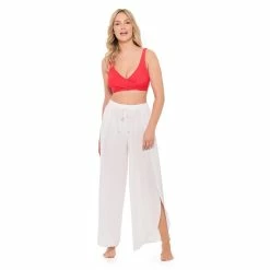 Women's Freshwater Side-Slit Swim Cover-Up Pants -Free the Roses shop 5198062 ALT6