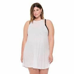 Plus Size Freshwater Twist Back Swim Cover-Up Dress
