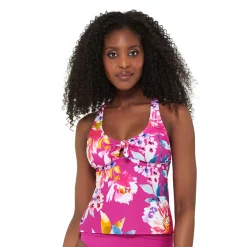 Women's Freshwater Print Bow-Front Tankini Top 7 Women's Freshwater Print Bow-Front Tankini Top -Free the Roses shop 5268463 Blisse Out