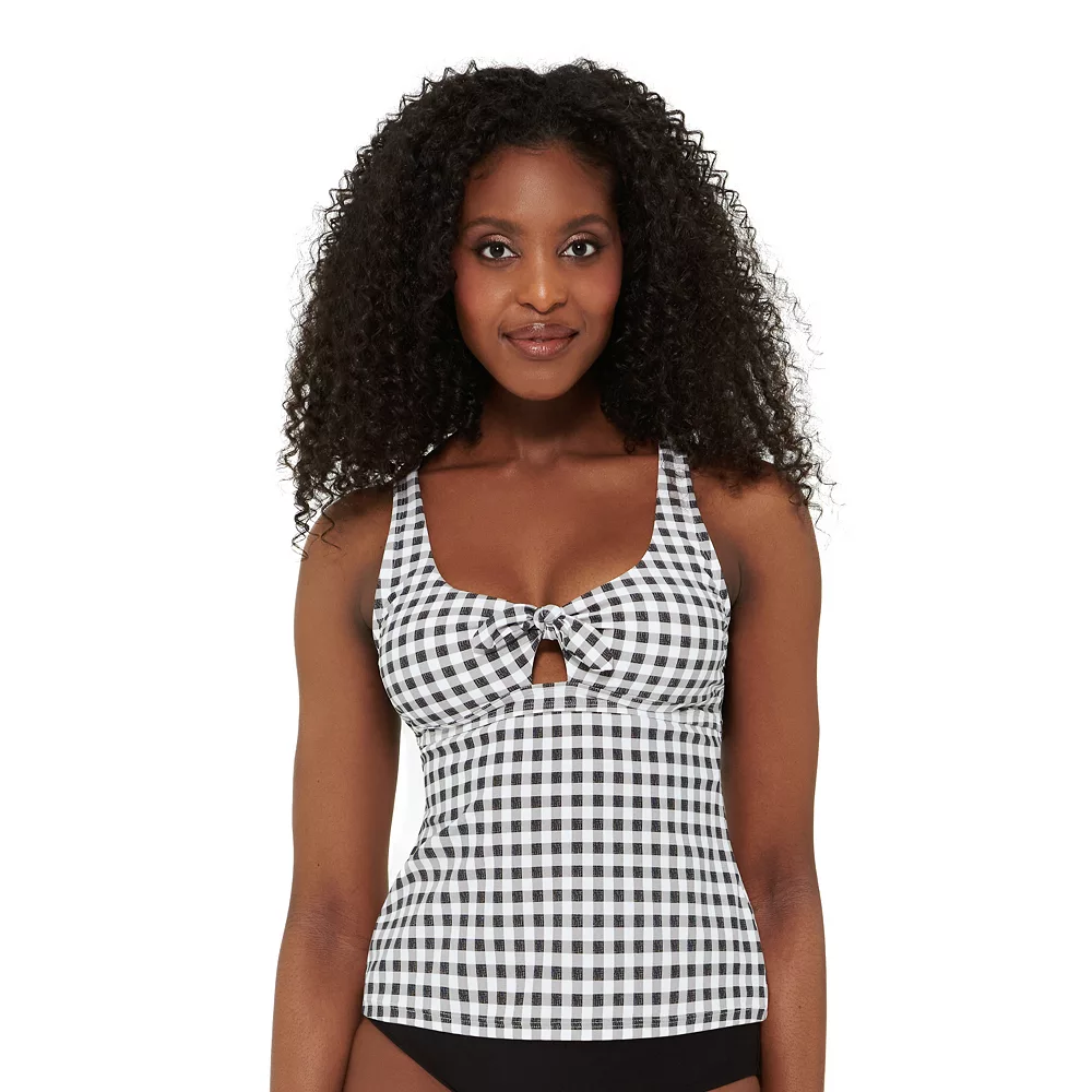 Women's Freshwater Print Bow-Front Tankini Top 1 Women's Freshwater Print Bow-Front Tankini Top