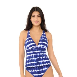 Women's Freshwater Print V-Neck Tankini Top