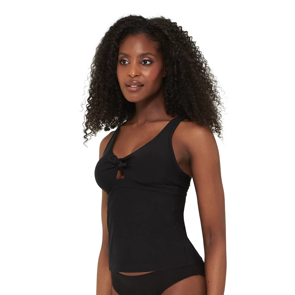 Women's Freshwater Solid Bow-Front Tankini Top 3 Women's Freshwater Solid Bow-Front Tankini Top - Image 3