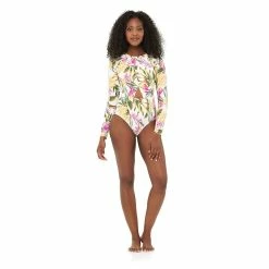 Women's Freshwater Cutout Long Sleeve One-Piece Swimsuit -Free the Roses shop 5268972 ALT3