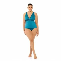 Plus Size Freshwater D-Cup Ladder-Trim Tankini Top 7 Plus Size Freshwater D-Cup Ladder-Trim Tankini Top -Free the Roses shop 5269257 ALT3