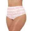 Plus Size Freshwater Tie-Dye High Waist Swim Bottoms