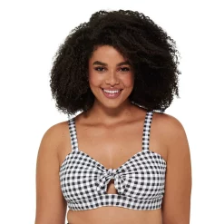 Plus Size Freshwater Bow-Front Banded Bikini Top
