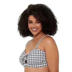 Plus Size Freshwater Bow-Front Banded Bikini Top -Free the Roses shop 5269625 ALT2