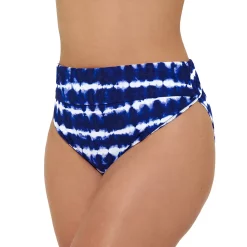 Plus Size Freshwater Banded High-Leg Swim Bottoms -Free the Roses shop 5269630 Navy