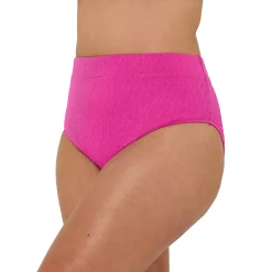 Plus Size Freshwater Solid High-Waist Swim Bottoms
