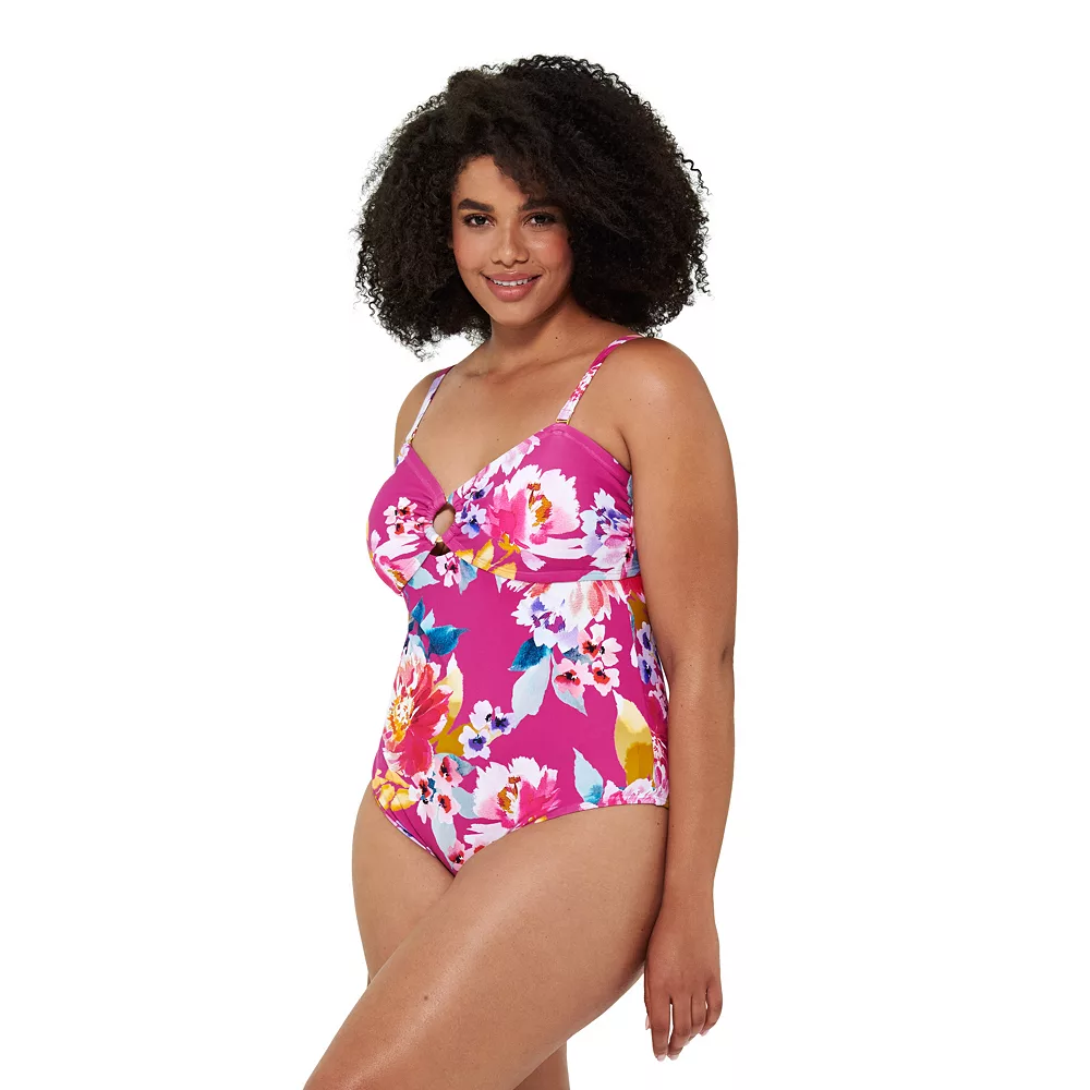 Women's Freshwater Floral O-Ring One-Piece Swimsuit 3 Women's Freshwater Floral O-Ring One-Piece Swimsuit - Image 3