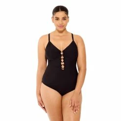 Plus Size Freshwater O-Ring Cutout One-Piece Swimsuit