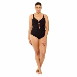 Plus Size Freshwater O-Ring Cutout One-Piece Swimsuit -Free the Roses shop 5269637 ALT3