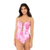 Women's Freshwater Tie-Dye O-Ring One-Piece Swimsuit