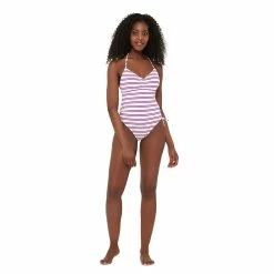 Women's Freshwater Ruched-Side Tie-Dye Halter One-Piece Swimsuit -Free the Roses shop 5270148 ALT3