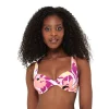Women's Freshwater Print Underwire Lace-Up Bikini Top
