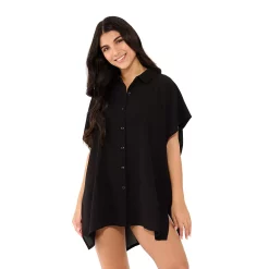 Women's Freshwater Tie-Front Swim Cover-Up Shirt