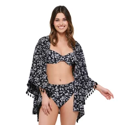 Women's Freshwater Tassel-Trim Swim Cover-Up Kimono -Free the Roses shop 5271125 Primerose