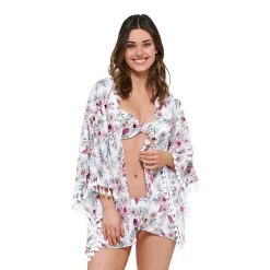 Women's Freshwater Tassel-Trim Swim Cover-Up Kimono -Free the Roses shop 5271125 Summer Love
