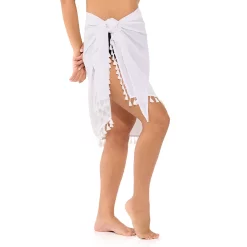 Women's Freshwater Side-Tie Pareo Swim Cover-Up -Free the Roses shop 5271138 White