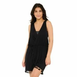 Women's Freshwater Tassel Crossover One-Piece Coverup dress