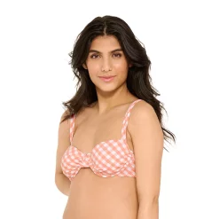 Women's Freshwater Checked Underwire Bikini Top -Free the Roses shop 5508366 ALT2