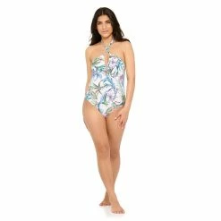 Women's Freshwater Keyhole Halter One-Piece Swimsuit -Free the Roses shop 5508382 ALT4