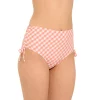 Women's Freshwater Checked Ruched High-Waist Swim Bottoms