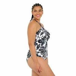 Plus Size Freshwater Keyhole Halter One-Piece Swimsuit 6 Plus Size Freshwater Keyhole Halter One-Piece Swimsuit -Free the Roses shop 5508428 ALT2