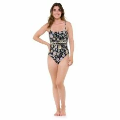Women's Freshwater Floral Banded One-Piece Swimsuit -Free the Roses shop 5772952 ALT3