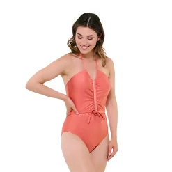 Women's Freshwater Ruched Front-Tie One-Piece Swimsuit 9 Women's Freshwater Ruched Front-Tie One-Piece Swimsuit -Free the Roses shop 5772953 ALT2