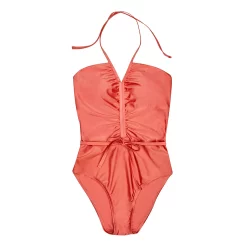 Women's Freshwater Ruched Front-Tie One-Piece Swimsuit 11 Women's Freshwater Ruched Front-Tie One-Piece Swimsuit -Free the Roses shop 5772953 ALT4