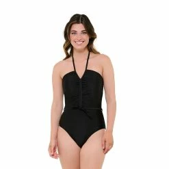 Women's Freshwater Ruched Front-Tie One-Piece Swimsuit
