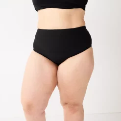 Plus Size Freshwater High-Waist Swim Bottoms