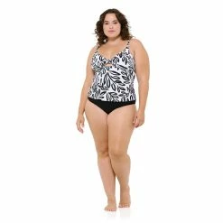 Plus Size Freshwater Twisted Cutout Tankini Top -Free the Roses shop 5773007 ALT4