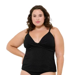 Plus Size Freshwater Wrap Tankini Top