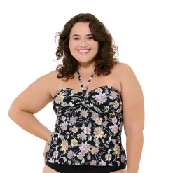 Plus Size Freshwater Halter Tankini Top
