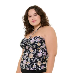 Plus Size Freshwater Halter Tankini Top -Free the Roses shop 5773014 ALT2