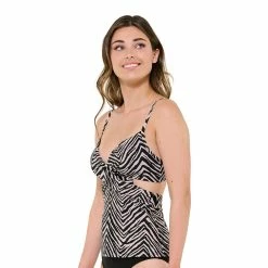 Women's Freshwater Side Cutout Tankini Top -Free the Roses shop 5773040 ALT2