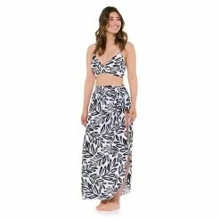 Women's Freshwater Side Slit Pareo Swim Cover-Up Skirt -Free the Roses shop 5775466 ALT2