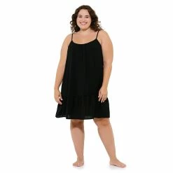 Plus Size Freshwater Tiered Swim Cover-Up Dress -Free the Roses shop 5775468 ALT2