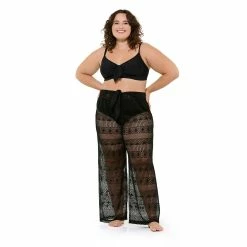 Plus Size Freshwater Crochet Swim Cover-Up Pants -Free the Roses shop 5775469 ALT2