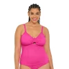 Plus Size Freshwater Ribbed O-Ring Tankini Top