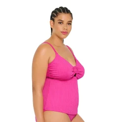 Plus Size Freshwater Ribbed O-Ring Tankini Top -Free the Roses shop 5896629 ALT2