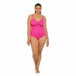 Plus Size Freshwater Ribbed O-Ring Tankini Top -Free the Roses shop 5896629 ALT3