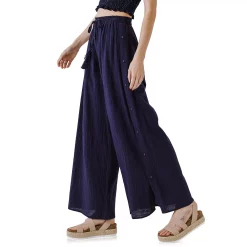 Side Button Down Pants -Free the Roses shop 5965924 ALT2