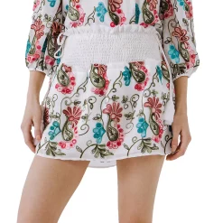 Embroidered Mini Skirt