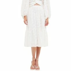 Floral Embroidered Tiered Skirt