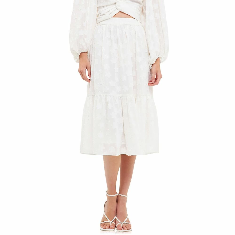 Floral Embroidered Tiered Skirt 1 Floral Embroidered Tiered Skirt