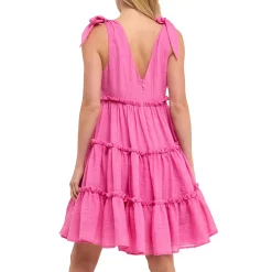 3 Tiers Tie Shoulder Mini Dress -Free the Roses shop 5965975 ALT